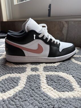 Nike Air Jordan Low — White, Black & Pink Swoosh - Size 11